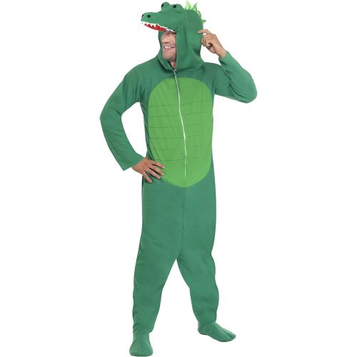  할로윈 용품Smiffys Mens Crocodile Costume, Hooded All in One, Party Animals, Serious Fun, Size L, 23631