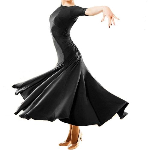  Smile New Latin Foxtrot Ballroom Competition Dance Dress Modern Salsa Waltz Standard Long Dress # YG007