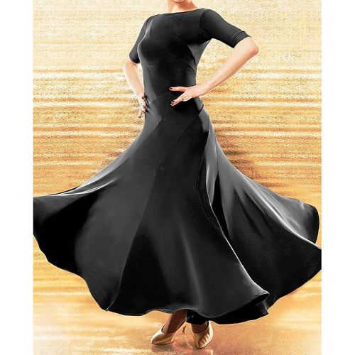  Smile New Latin Foxtrot Ballroom Competition Dance Dress Modern Salsa Waltz Standard Long Dress # YG007