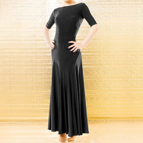  Smile New Latin Foxtrot Ballroom Competition Dance Dress Modern Salsa Waltz Standard Long Dress # YG007