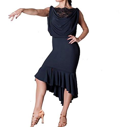  Smile New Latin Foxtrot Ballroom Competition Dance Dress Modern Salsa Waltz Standard Long Dress # YG022