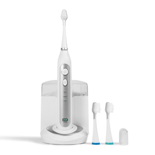  Smile Bright Store Elite Sonic Toothbrush with UV Sanitizing Charging Base - Platinum Edition - Silver