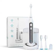 Smile Bright Store Platinum Electronic Sonic Toothbrush with UV Antibacterial Sanitizing Charging Case - Rechargeable Storage Base, (Charcoal)