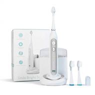 Smile Bright Store Platinum Electronic Sonic Toothbrush with UV Antibacterial Sanitizing Charging Case - Rechargeable Storage Base, (Silver)