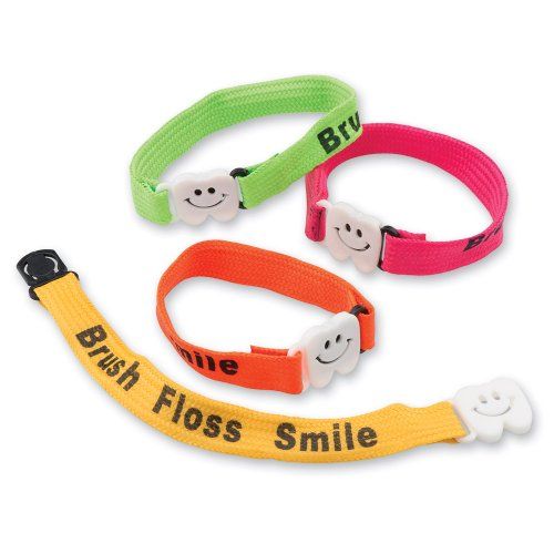  SmileMakers Brush Floss Smile Clip Bracelets - 72 per Pack