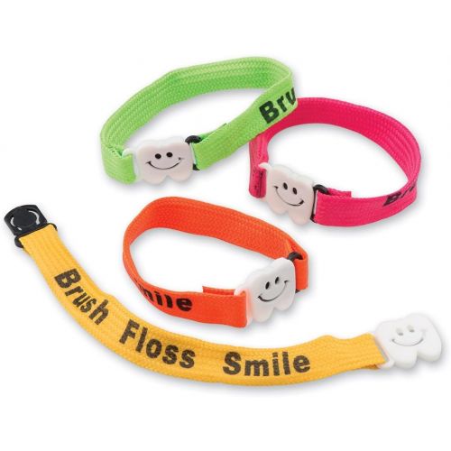  SmileMakers Brush Floss Smile Clip Bracelets - 72 per Pack