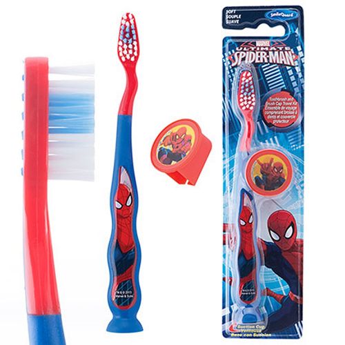  SmileMakers Spider-Man Kids Suction Cup Travel Toothbrushes - Dental Hygiene Products - 48 per Pack