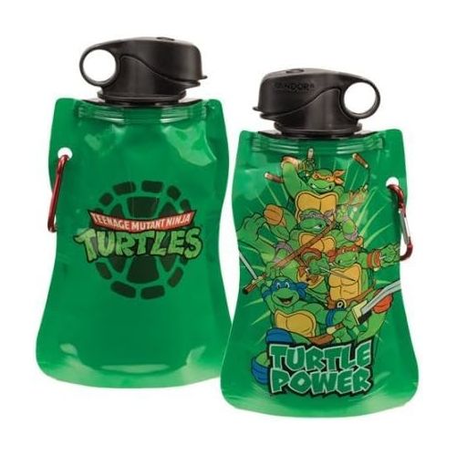  SmileMore Vandor 38072 Teenage Mutant Ninja Turtles 12 oz Collapsible Water Bottle, Multicolor
