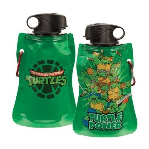  SmileMore Vandor 38072 Teenage Mutant Ninja Turtles 12 oz Collapsible Water Bottle, Multicolor