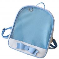 Smilecoco Candy Leather Bow Backpack Plastic Transparent Beach Girls School Bag