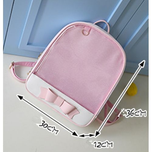  Smilecoco Candy Leather Bow Backpack Plastic Transparent Beach Girls School Bag