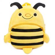 Smilesky Plush Kids Backpack Toddlers Preschool Shoulder Bags Little Bee Yellow 9.5