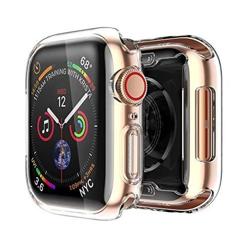  [아마존베스트]Smiling Clear Case for Apple Watch Series 4 44mm with Buit in TPU Screen Protector - All Around Protective Case High Definition Clear Ultra-Thin Cover for Apple iwatch 44mm Series