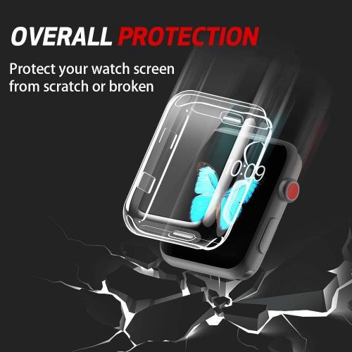  [아마존베스트]Smiling Clear Case for Apple Watch Series 4 44mm with Buit in TPU Screen Protector - All Around Protective Case High Definition Clear Ultra-Thin Cover for Apple iwatch 44mm Series