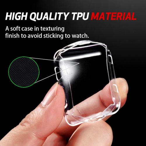  [아마존베스트]Smiling Clear Case for Apple Watch Series 3 38mm with Buit in TPU Screen Protector - All Around Protective Case High Definition Clear Ultra-Thin Cover for Apple iwatch 38mm Series