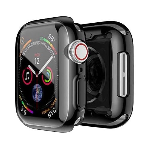  [아마존베스트]Smiling Black Case for Apple Watch Series 4 44mm with Buit in TPU Clear Screen Protector - All Around Protective Case High Definition Clear Ultra-Thin Cover for Apple iwatch 44mm S