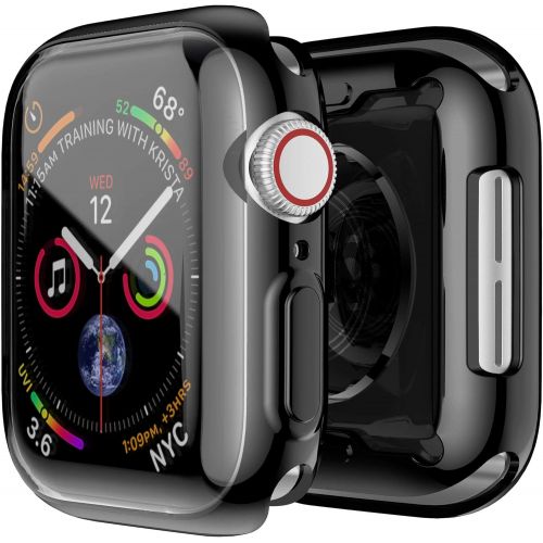  [아마존베스트]Smiling Black Case for Apple Watch Series 4 44mm with Buit in TPU Clear Screen Protector - All Around Protective Case High Definition Clear Ultra-Thin Cover for Apple iwatch 44mm S