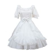 Smiling Angel Girls White/Black Sweet Lolita Dress Princess Court Skirts Cosplay Costumes