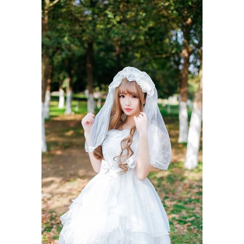  Smiling Angel Girls White/Black Sweet Lolita Dress Princess Court Skirts Cosplay Costumes