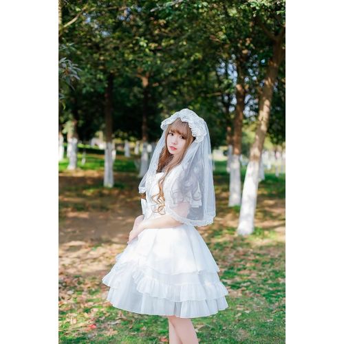  Smiling Angel Girls White/Black Sweet Lolita Dress Princess Court Skirts Cosplay Costumes