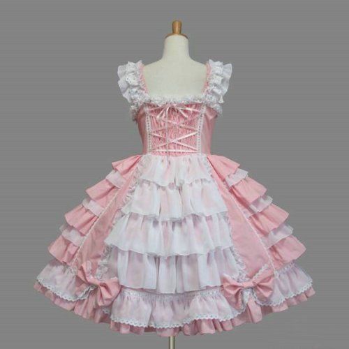  Smiling Angel Girls Sweet Lolita Dress Princess Lace Court Skirts Cosplay Costumes