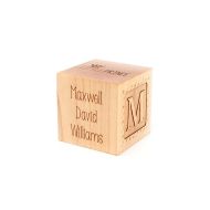 /SmilingTreeToys personalized BOY BIRTH BLOCK - a solid hardwood keepsake block for baby, heirloom gift with birth details, extra large, six sides engraved