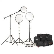 Smith-Victor Edge360 Daylight LED 3-Light with Boom Power Kit