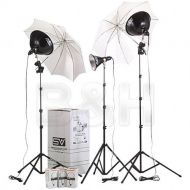 Smith-Victor KT800U 3-Light 1250W Thrifty Advanced Kit with Umbrellas & Dimmers (120V)