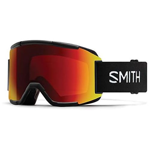 스미스 [아마존베스트]Smith Optics Squad Adult Snow Goggles - Black/Chromapop Sun Red Mirror/One Size