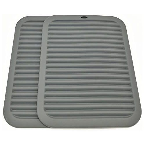 스미스 Silicone Trivets Smithcraft Premium 9X12 Big for Hot Dishes,Pots and Pans Waterproof Trivet mat, (Set of 2) Color Gray