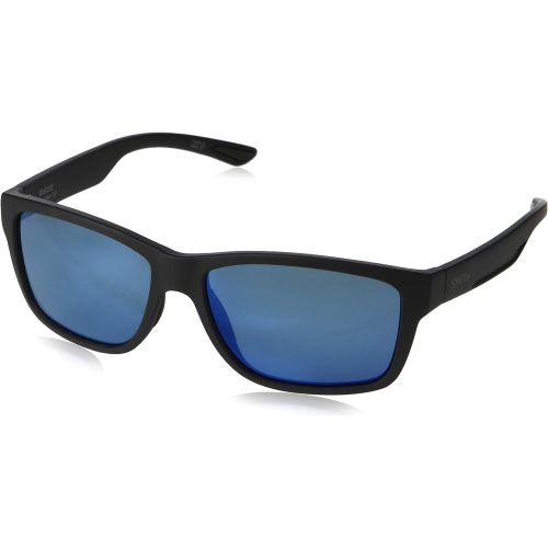 스미스 Smith Optics Smith Wolcott ChromaPop+ Polarized Sunglasses, Matte Black, Blue Mirror Lens