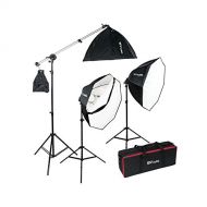 Smith-Victor Smith Victor OctaBella 1500W 3-Light LED Softbox Kit with Boom Arm