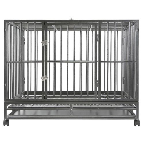  SmithBuilt Crates SmithBuilt Heavy Duty Dog Cage, 36-Inch, Hammered Silver