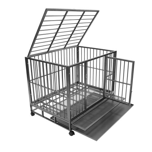  SmithBuilt Crates SmithBuilt Heavy Duty Dog Cage, 36-Inch, Hammered Silver