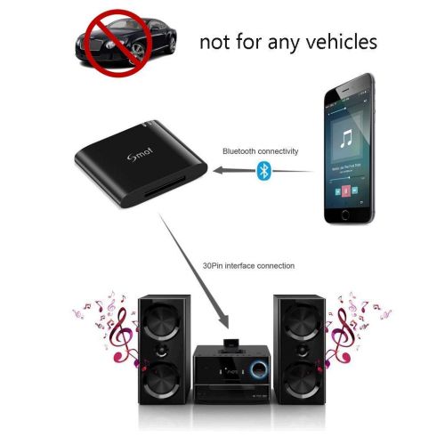  Smof 30Pin Bluetooth 4.1 A2DP Audio Music Receiver 30 Pin Bluetooth Adapter for Bose Sounddock and iPhone iPod Docking Station, Not for Cars: Electronics