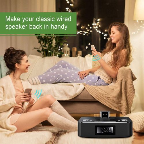  [아마존베스트]Smof Premium 30 Pin Bluetooth Adapter for Sounddock,Replace iPod/Phone/JBL/Car, Bluetooth Audio Receiver 3.5 mm AUX Output-Female