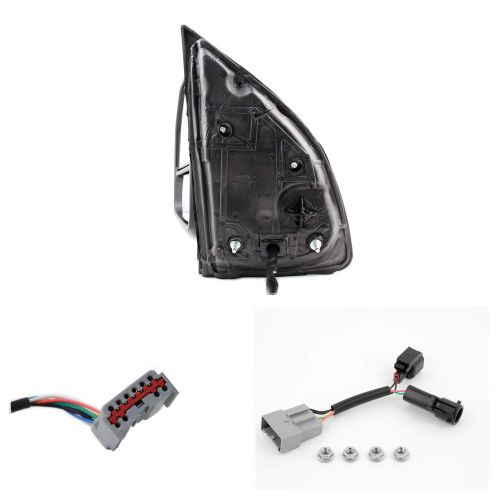  Smoked For 99-07 Ford Super Duty Pair of Power + Heated + Turn Signal Black Texture Towing Side Mirrors