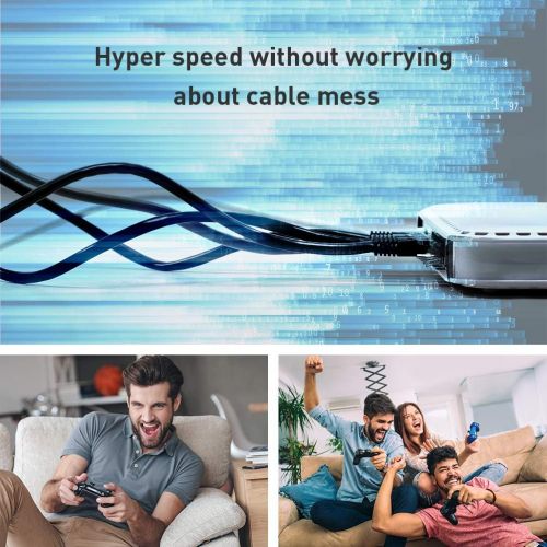  Smolink Ethernet Cable 10 ft, Cat 8 Shielded High Speed Ethernet Cable 40Gbps with Gold Plated Plug SFTP Wires CAT8 RJ45 Connector Gaming LAN Cable for Router, Modem, Gaming, Xbox, POE, PS