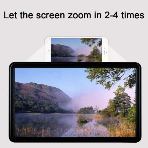  Smoothlycd Mobile Phone Screen Magnifier Smartphone Magnifying Glass, Enlarger Screen, 3D Movie Video Screen Amplifier for Any Smartphone,Black