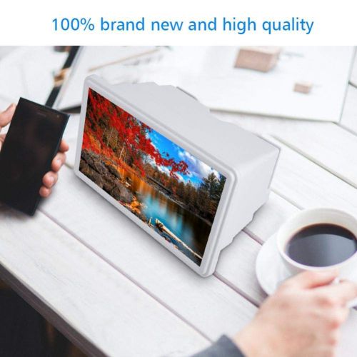  Smoothlycd Mobile Phone Screen Magnifier Smartphone Magnifying Glass, Enlarger Screen, 3D Movie Video Screen Amplifier for Any Smartphone,White
