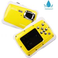 [아마존베스트]Smyidel Waterproof Mini Kid Camera High Definition 12MP HD 3M Underwater Swimming Digital Camera Camcorder 32G SD Card Flash 2.0 Inch LCD Display (Yellow)