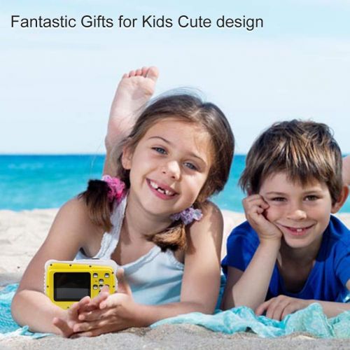  [아마존베스트]Smyidel Waterproof Mini Kid Camera High Definition 12MP HD 3M Underwater Swimming Digital Camera Camcorder 32G SD Card Flash 2.0 Inch LCD Display (Yellow)