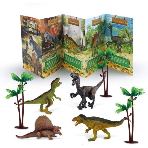  SNAEN Dinosaur Toys Set with 9 Realistic Dinosaur Figures, Activity Play Mat & Trees, Educational Toys Indoor Outdoor Playset to Create a Dino World w/ T-Rex
