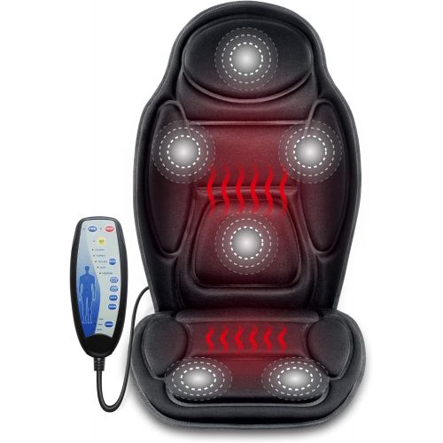  [아마존 핫딜] [아마존핫딜]SNAILAX Massage Car Seat Cushion - 6 Vibrating Massage Nodes & 3 Heating Pad, Car Back Massager with Heat, Seat Warmer Cover for Car Truck