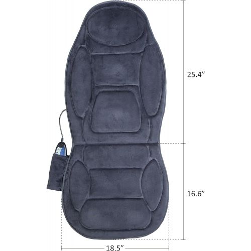  [아마존 핫딜] [아마존핫딜]Snailax SNAILAX Vibration Massage Seat Cushion with Heat 6 Vibrating Motors and 3 Therapy Heating Pad, Back Massager, Massage Chair Pad for Home Office Car use