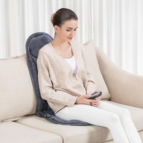  [아마존 핫딜] [아마존핫딜]Snailax SNAILAX Vibration Massage Seat Cushion with Heat 6 Vibrating Motors and 3 Therapy Heating Pad, Back Massager, Massage Chair Pad for Home Office Car use
