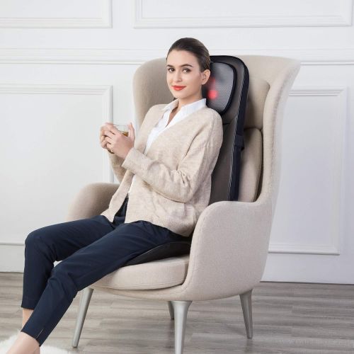  [아마존 핫딜] [아마존핫딜]Snailax shiatsu Neck & Back Massager with Heat, Full Back Kneading Shiatsu or Rolling Massage, Massage Chair pad with Height Adjustment, Relieve Muscle Pain for Back Shoulder and N