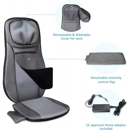  [아마존 핫딜] [아마존핫딜]Snailax shiatsu Neck & Back Massager with Heat, Full Back Kneading Shiatsu or Rolling Massage, Massage Chair pad with Height Adjustment, Relieve Muscle Pain for Back Shoulder and N