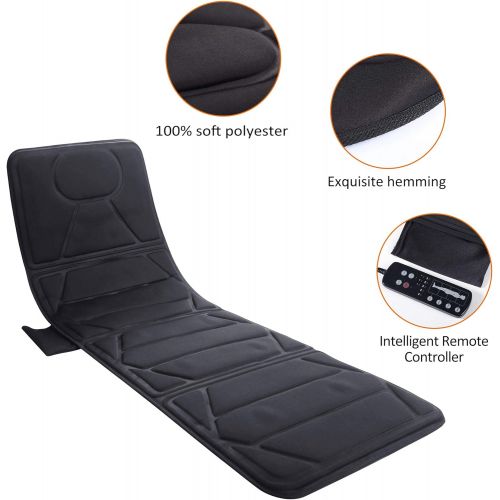  [아마존 핫딜] [아마존핫딜]Snailax Massage Mat with Heat - 10 Motors Vibrating Massage Mattress Pad with 2 Heating Pads for Back Pain Relief, Full Body Massager for Neck and Back,Lumbar Calf Muscle Relaxatio