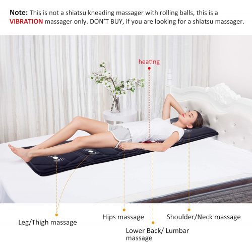  [아마존 핫딜] [아마존핫딜]Snailax Massage Mat with Heat - 10 Motors Vibrating Massage Mattress Pad with 2 Heating Pads for Back Pain Relief, Full Body Massager for Neck and Back,Lumbar Calf Muscle Relaxatio